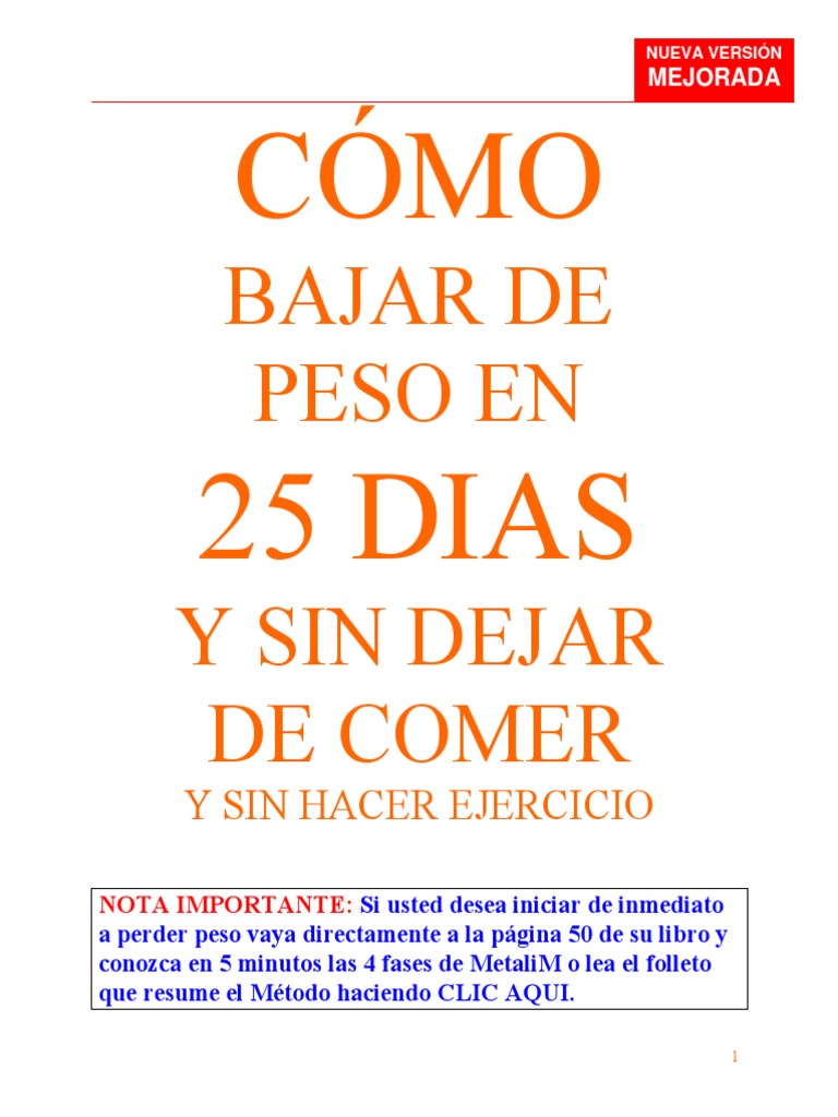 Como Bajar de Peso en 25 Dias Sin Dejar de ComerlibronvaVermej