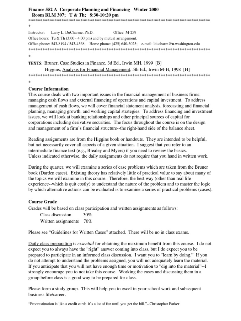 Corporate Finance Course Overview | PDF | Convertible Bond | Capital ...