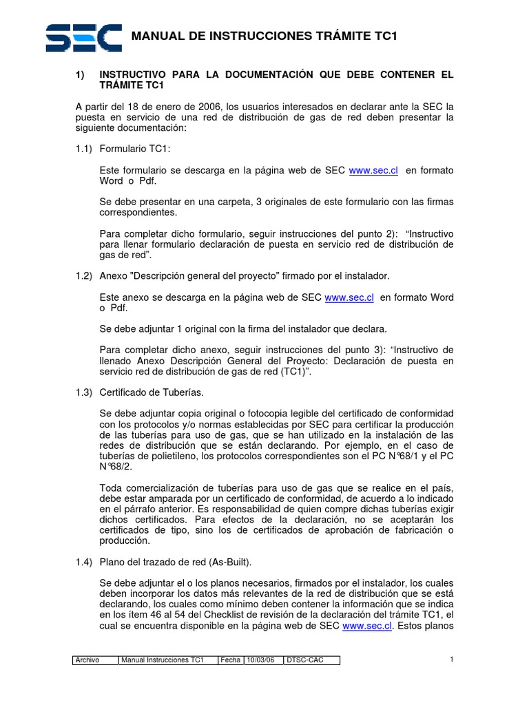 Tc1 Manual | PDF | Tubería (transporte de fluidos) | Red mundial