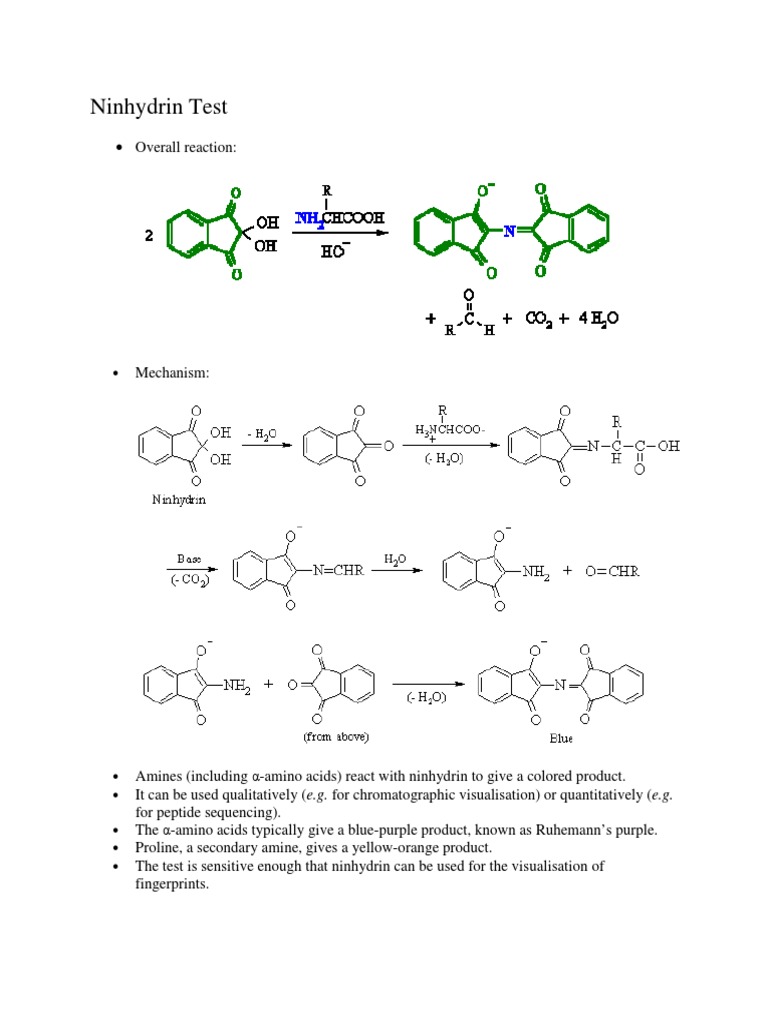 Ninhydrin Test | PDF