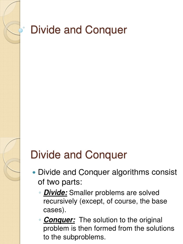 Divide and Conquer | Algebra | Mathematical Concepts