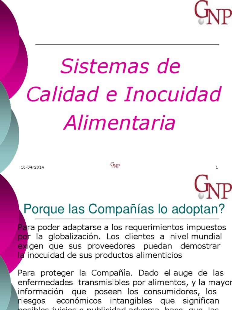 Sistemas de Calidad e Inocuidad | PDF | Calidad (comercial) | Industria ...