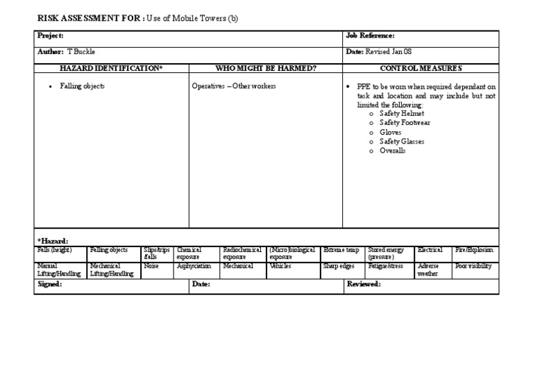 Mobile Tower Risk Assessment Guide | PDF