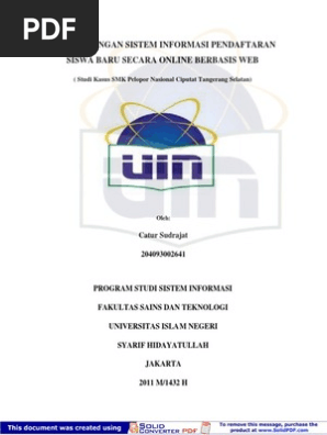 Skripsi Sistem Informasi Pendaftaran Siswa Online
