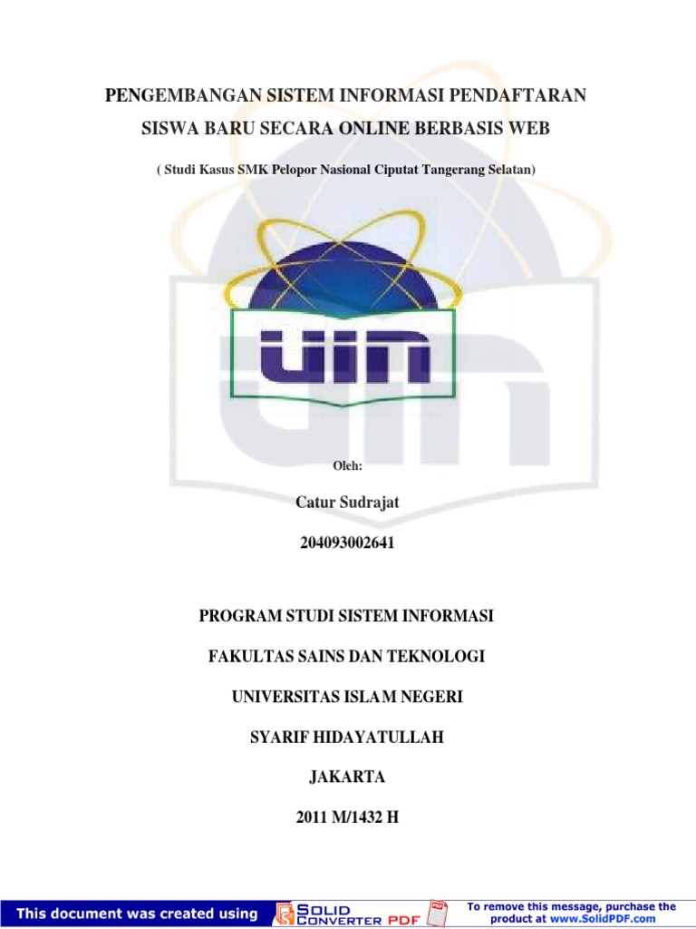 Skripsi Sistem Informasi Pendaftaran Siswa Online