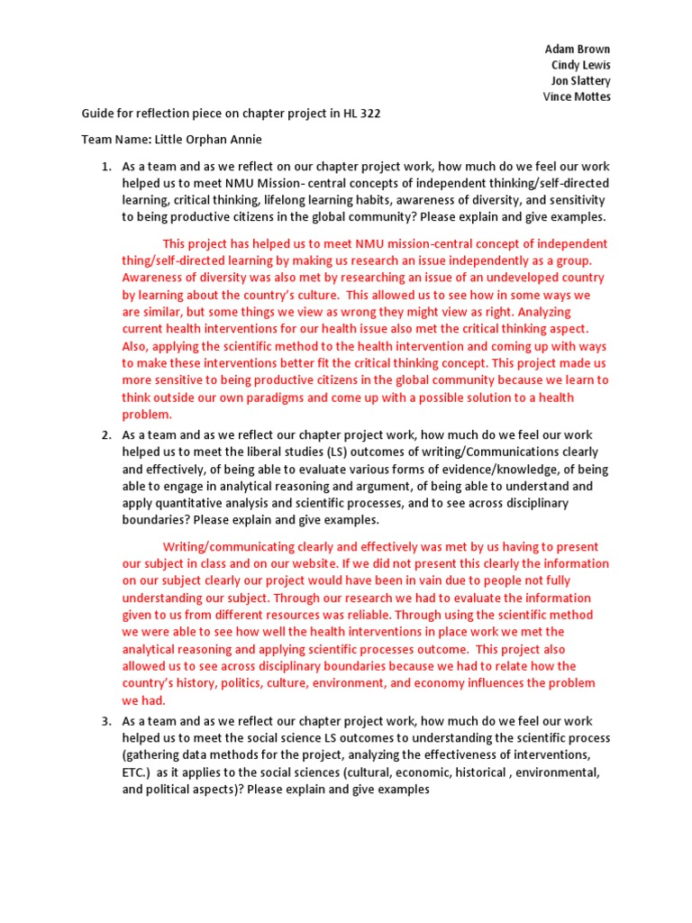 science reflection paper