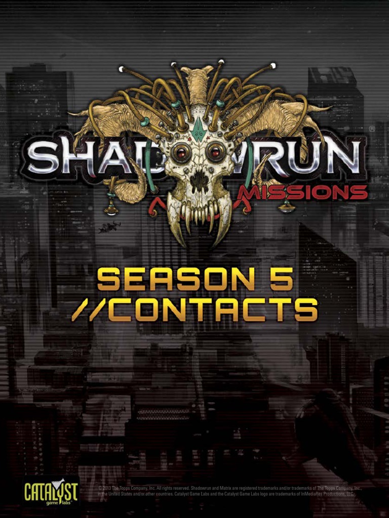 Shadowrun 5th Edition Contacts | Magic (Illusion)