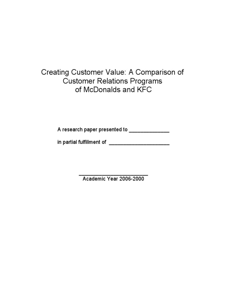 Customer Relations in Fast Food: McDonald's vs KFC | PDF | Sales ...