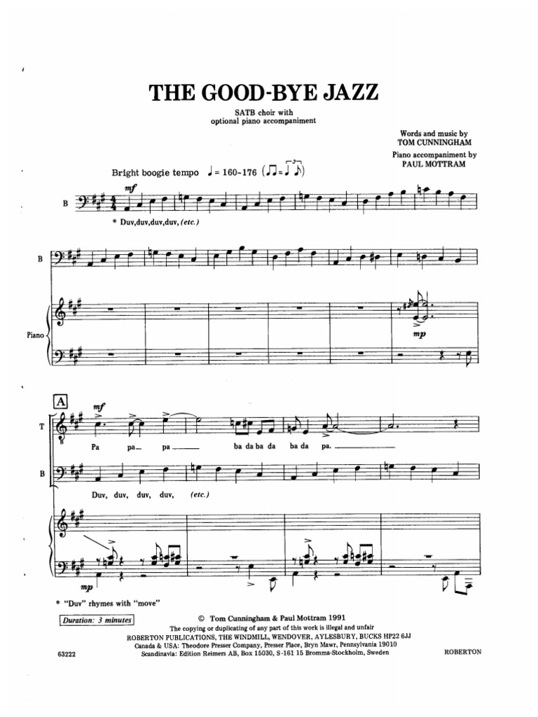 The Goodbye Jazz (SATB) PDF