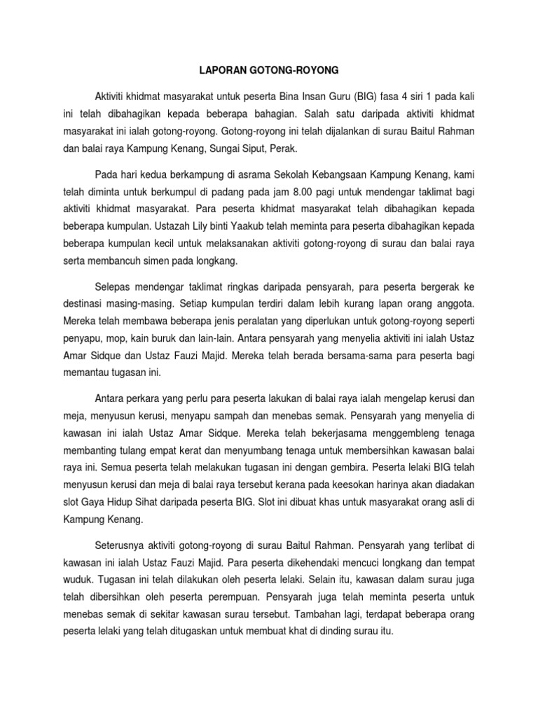 Laporan Gotong-Royong  PDF