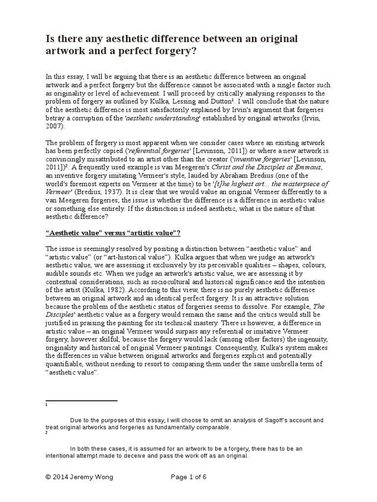 Is There Any Aesthetic Difference Between An Original Artwork and A ...