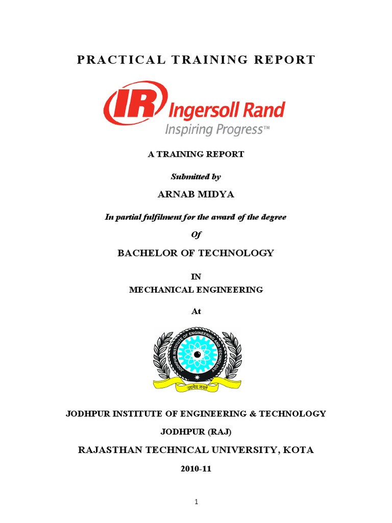 Practical Training Report at IR | PDF | Gas Compressor | Applied And ...