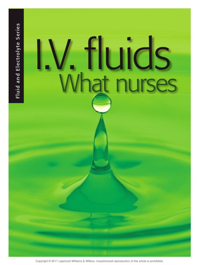 IV Fluids (What Nurses Need To Know) | PDF | Dehydration | Medicine
