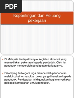 Kepentingan Dan Peluang Pekerjaan Pdf