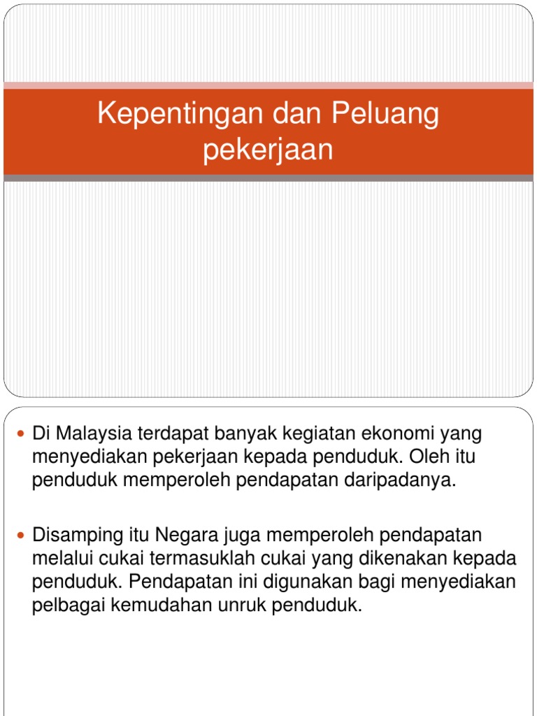 Banyak Peluang Pekerjaan In English