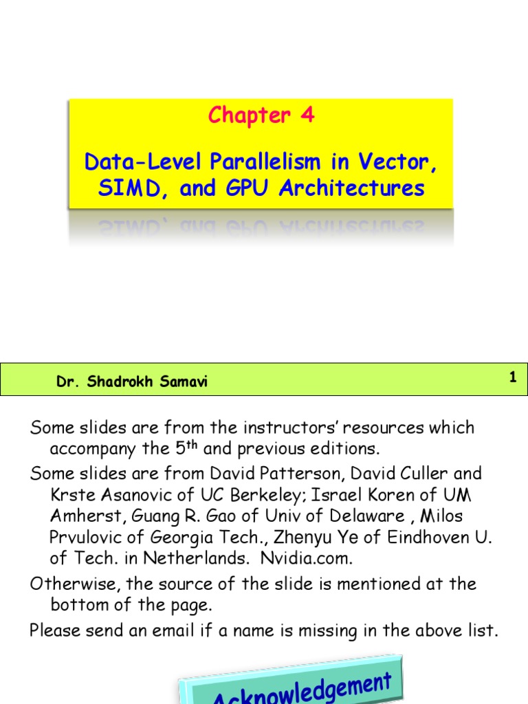 Data-Level Parallelism in Vector, SIMD, and GPU Architectures | PDF ...