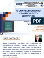 O CONHECIMENTO DO CONHECIMENTO CIENTÍFICO