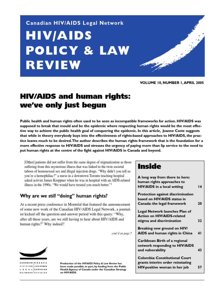 HIV/AIDS and human rights: we've only just begun | PDF | Civil And ...