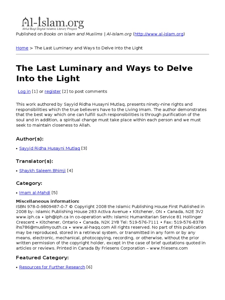 The Last Luminary and Ways To Delve Into The Light | PDF | Prophet ...