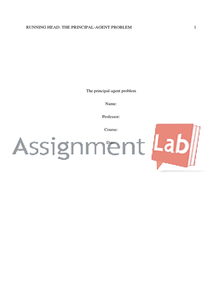 The Principal-Agent Problem | PDF | Moral Hazard | Law Of Agency