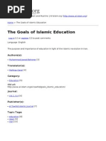 The Goals of Islamic Education