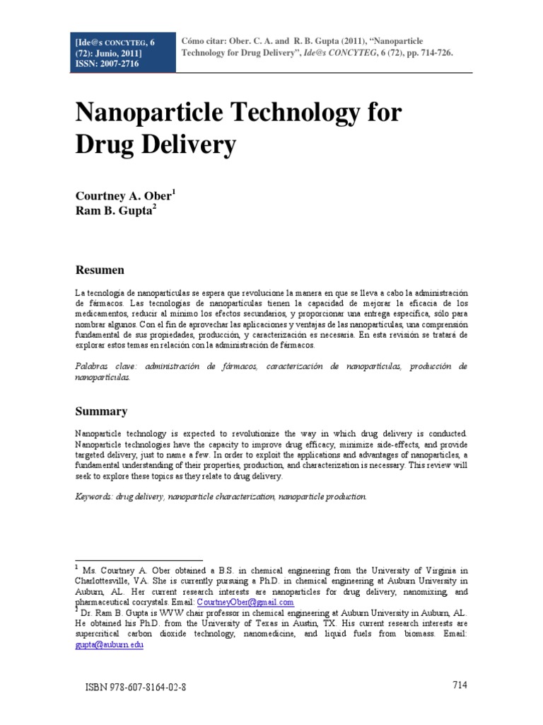 Nanoparticle Technology Drug Delivery | PDF | Supercritical Fluid ...