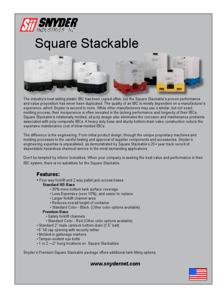 Square Stackable IBC | PDF | Forklift | Pallet