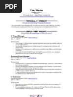 Download IT Project Manager CV TemplateIE by Monster UK SN21878270 doc pdf