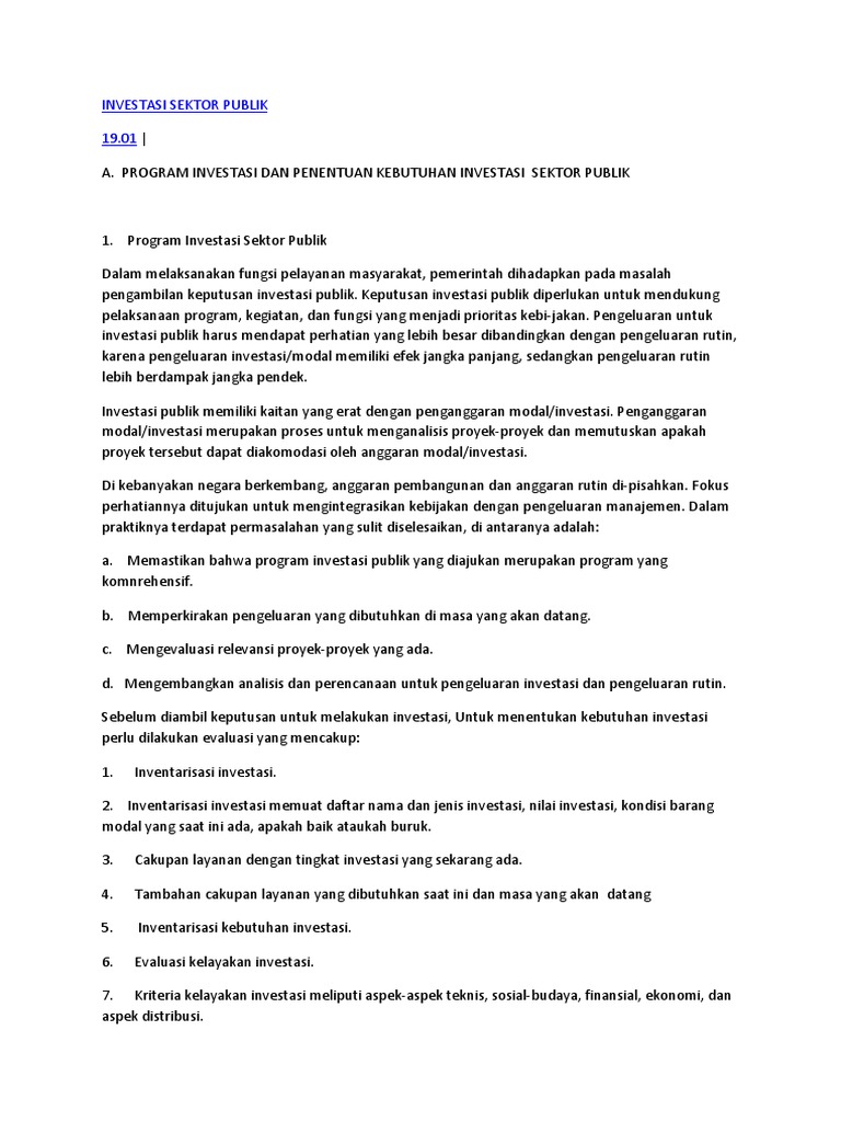 Investasi Sektor Publik