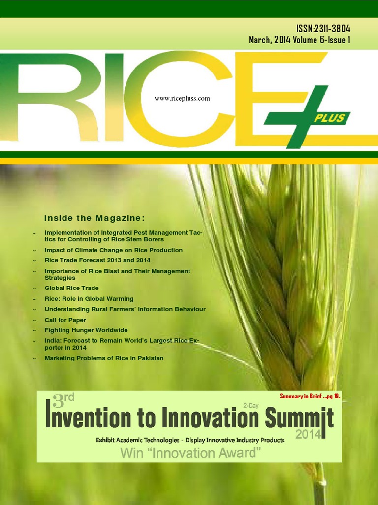 Rice Plus Magazine, March 2014, Vol 6, Issue 1 | PDF | Rice | Climate ...