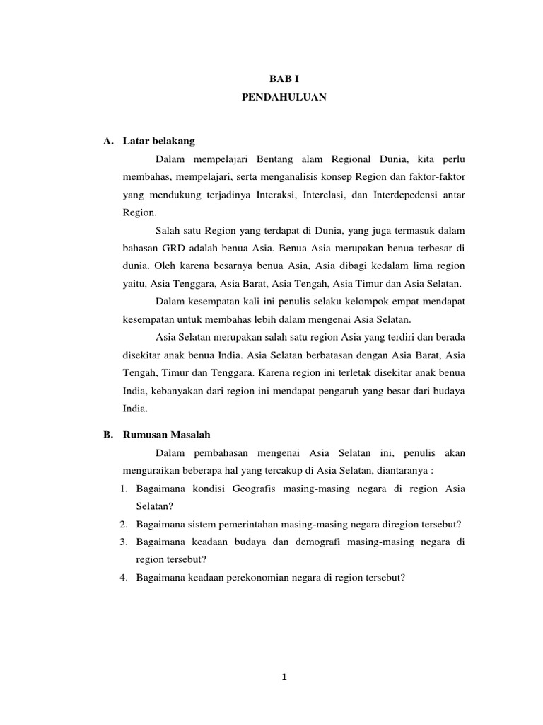 Makalah Asia Selatan