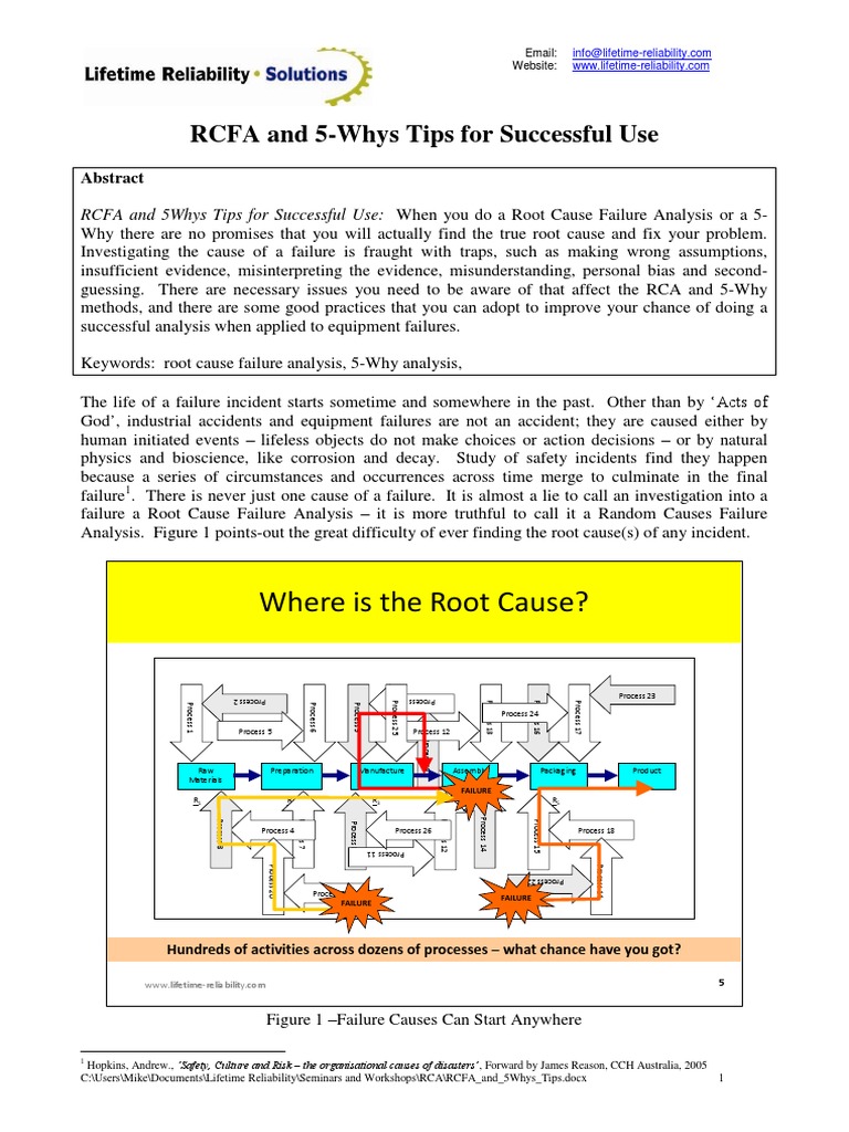 RCFA and 5-Whys Tips For Successful Use | PDF | Reliability Engineering ...