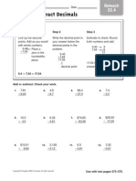 Add and Subtract Decimals: Reteach 22.4