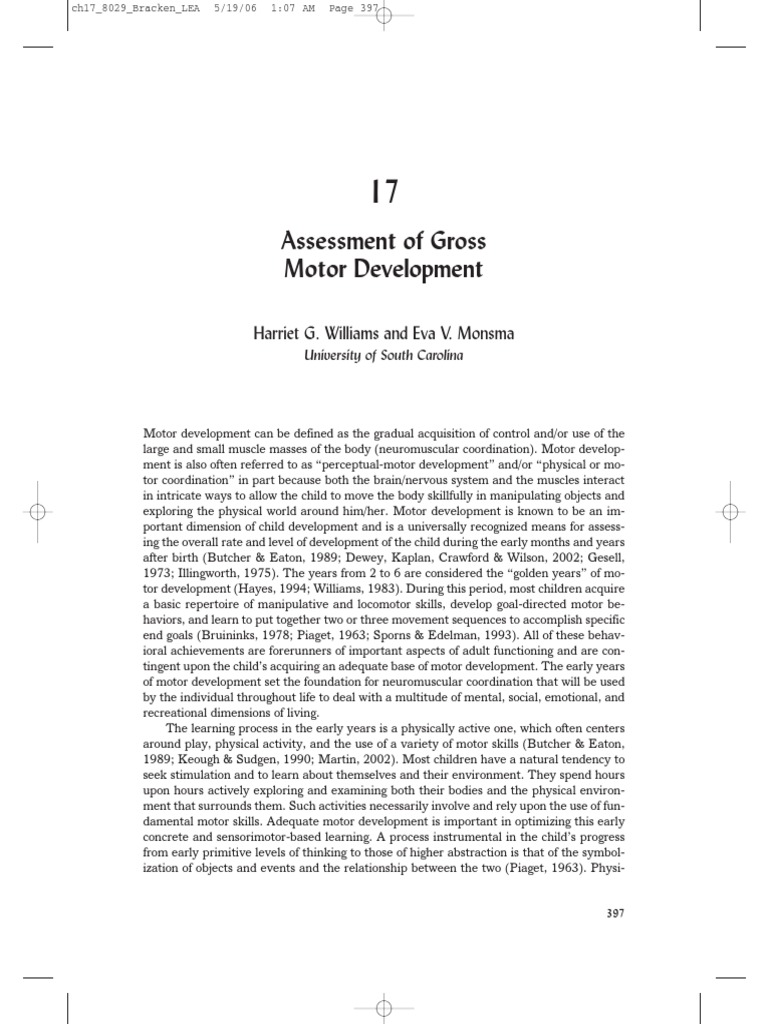 Assessment of Gross Motor Development | PDF | Anatomical Terms Of ...