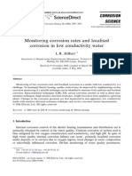 Monitoring Corrosion Rates and Localised Corrosion in Low Conductivity Water