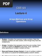 Arrays, Matrices and Array Operations