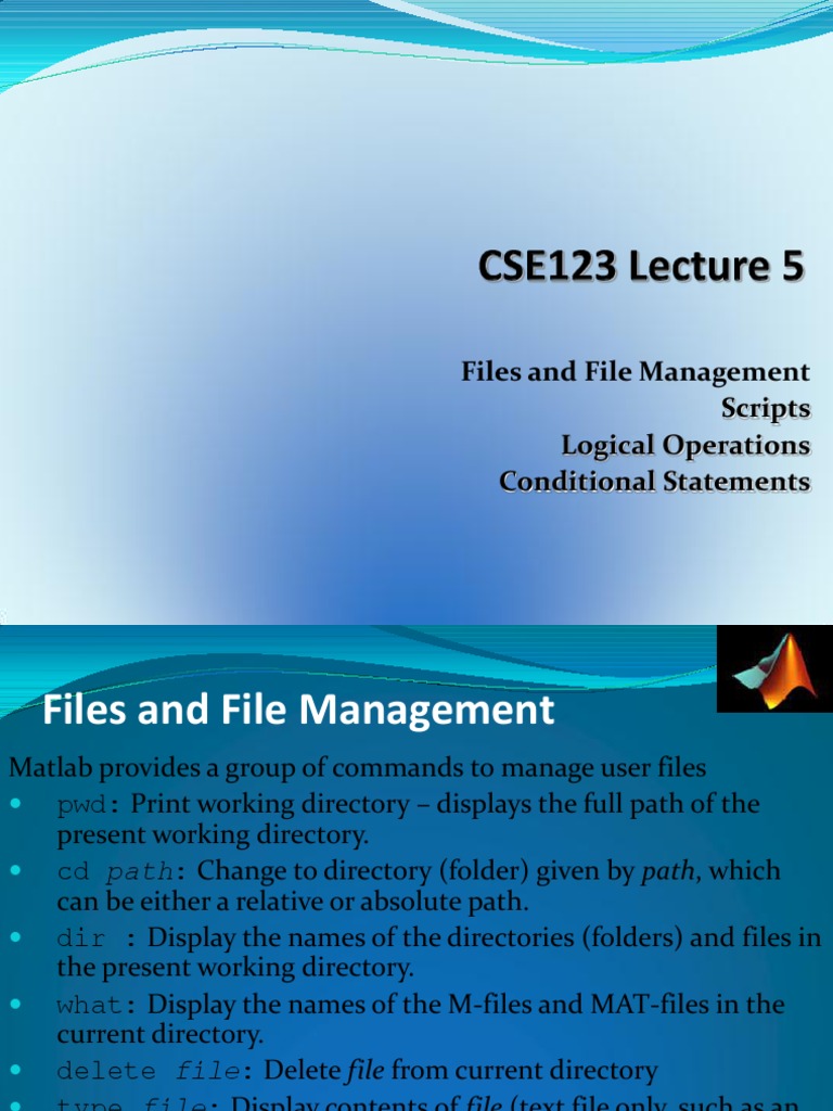 Files and File Management Scripts Logical Operations Conditional ...