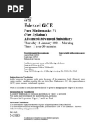 Edexcel GCE: 6671 Pure Mathematics P1 (New Syllabus) Advanced/Advanced Subsidiary