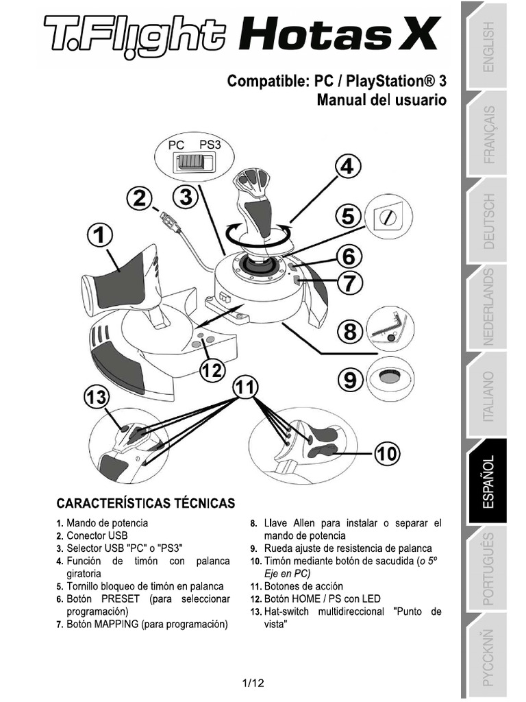 Thrustmaster T-Flight HOTAS X Guide | PDF | Leisure | Business