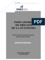 INDICADORES Economicos INEI Marzo Del 2013