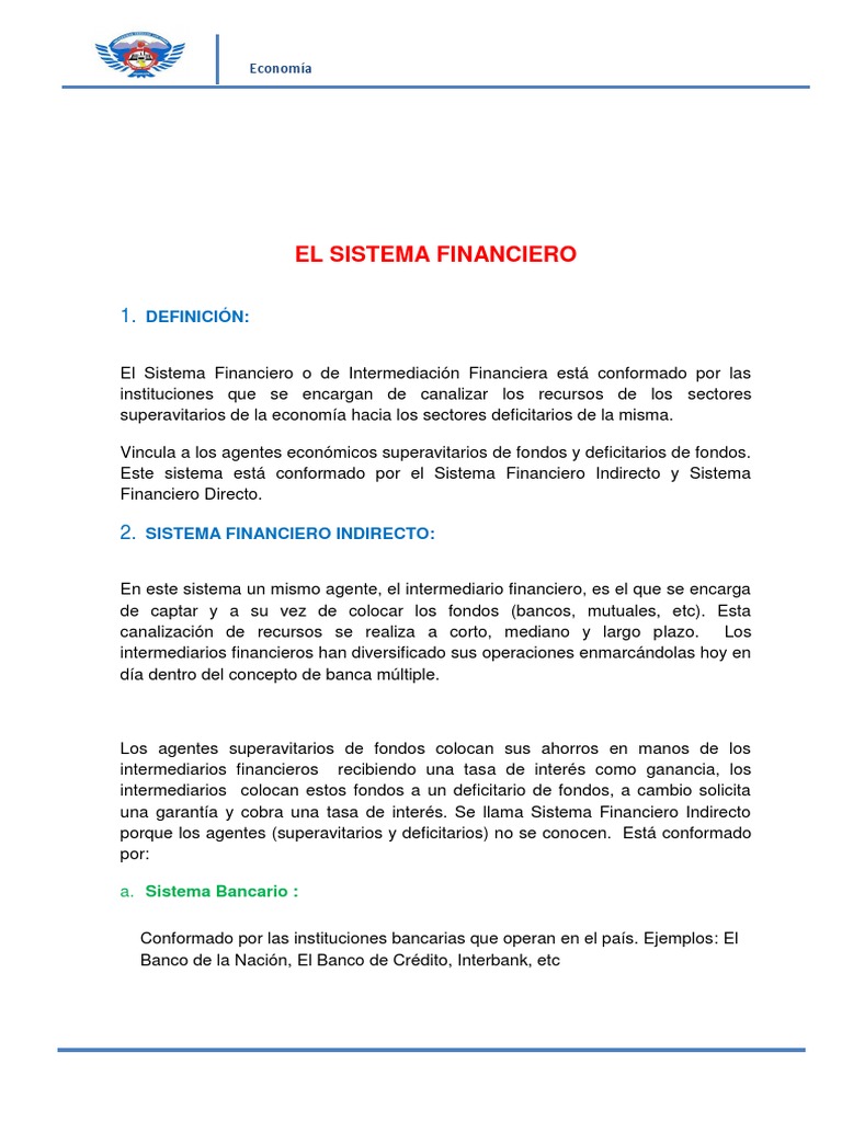 Estructura del Sistema Financiero | PDF | Finanzas y dinero