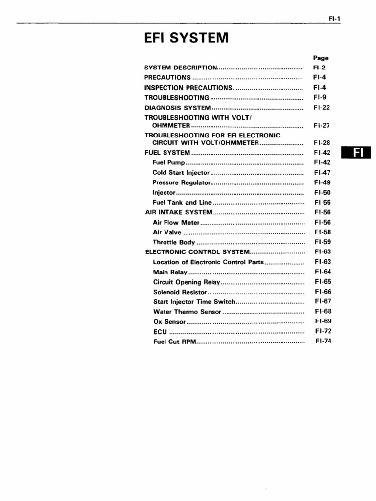 Chapter5 Efi System PDF Fuel Injection Ignition System