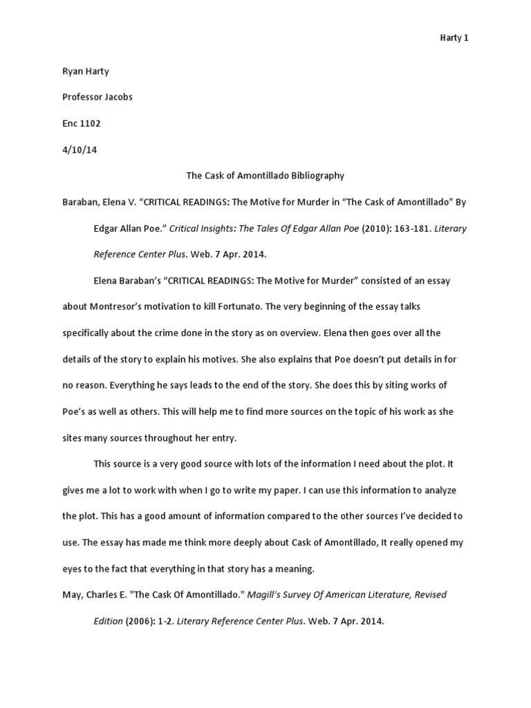 Annotated bibliography fiction example image