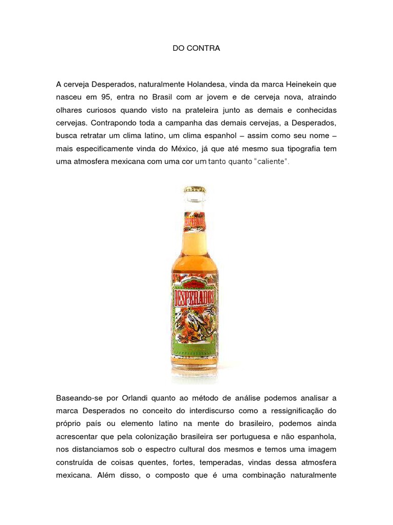 Drinks, Baladas e Afins: DESPERADOS- Cerveja com tequila