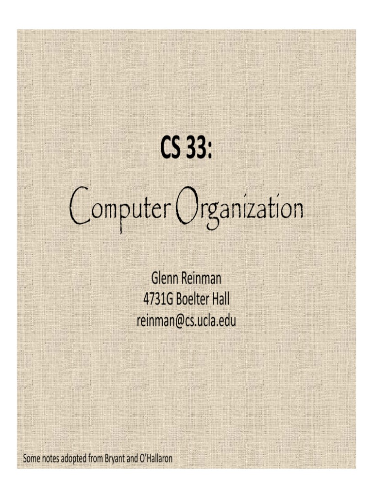 Computer Organization: An Overview of the CS 33 Course at UCLA | PDF ...