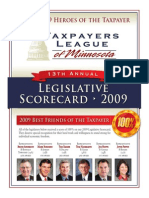 2009 Taxpayers League of Minnesota Scorecard 