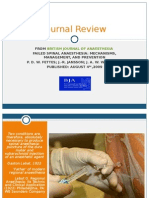 Journal Review: Failed Spinal Anaesthesia