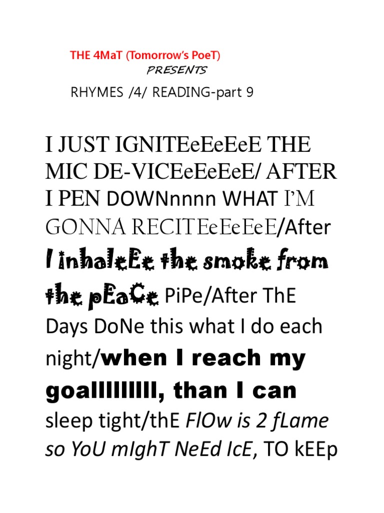 Rhymes4reading Part 9 | PDF