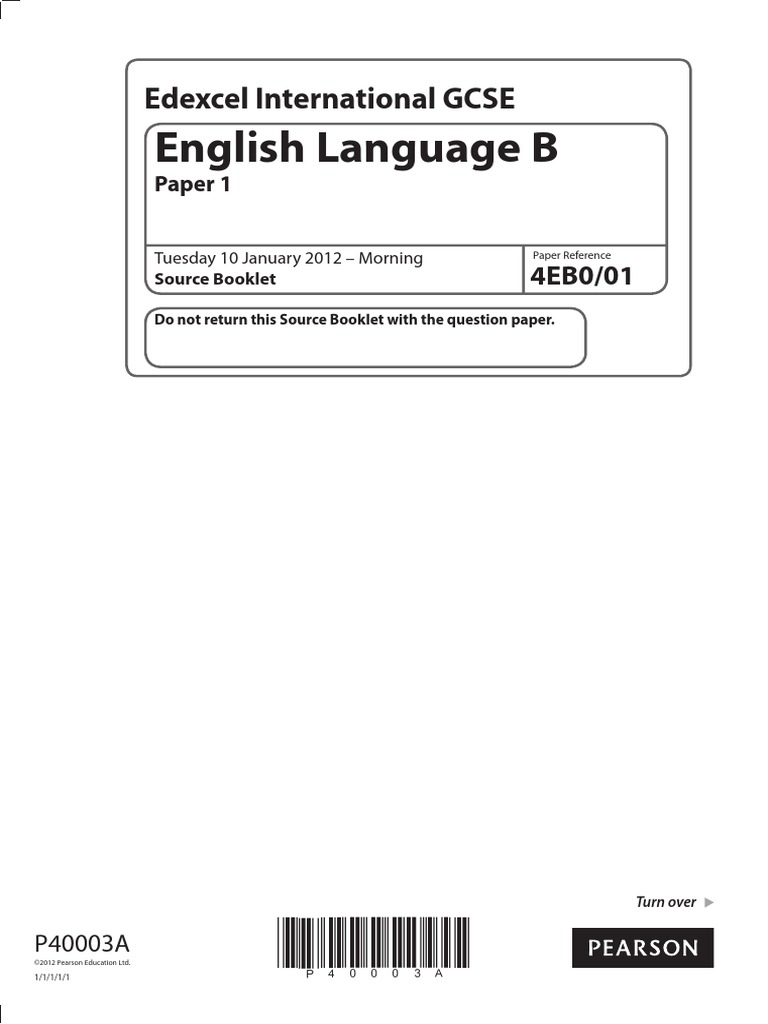 Igcse English Language B 2012 Jan Paper 1 Source Booklet | PDF | Nature ...