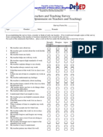 SURVEY On Teachers and Teaching School